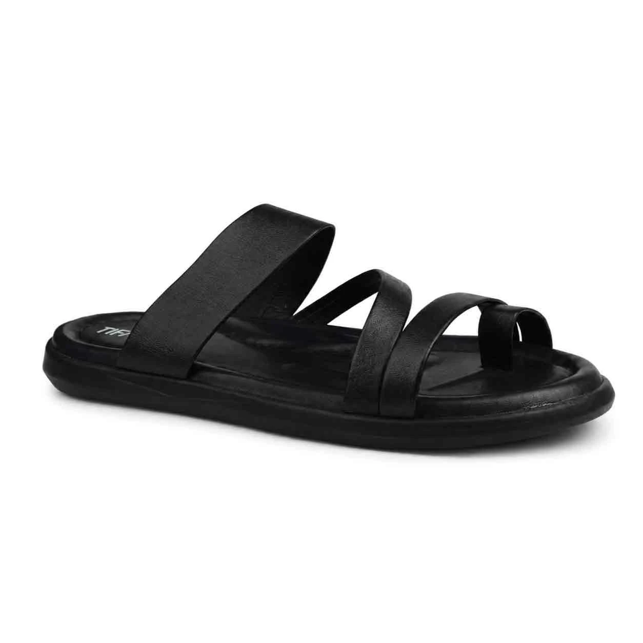 Sandale pour homme R13 Noir cuir ................... sandale médicale homme confortable Maroc